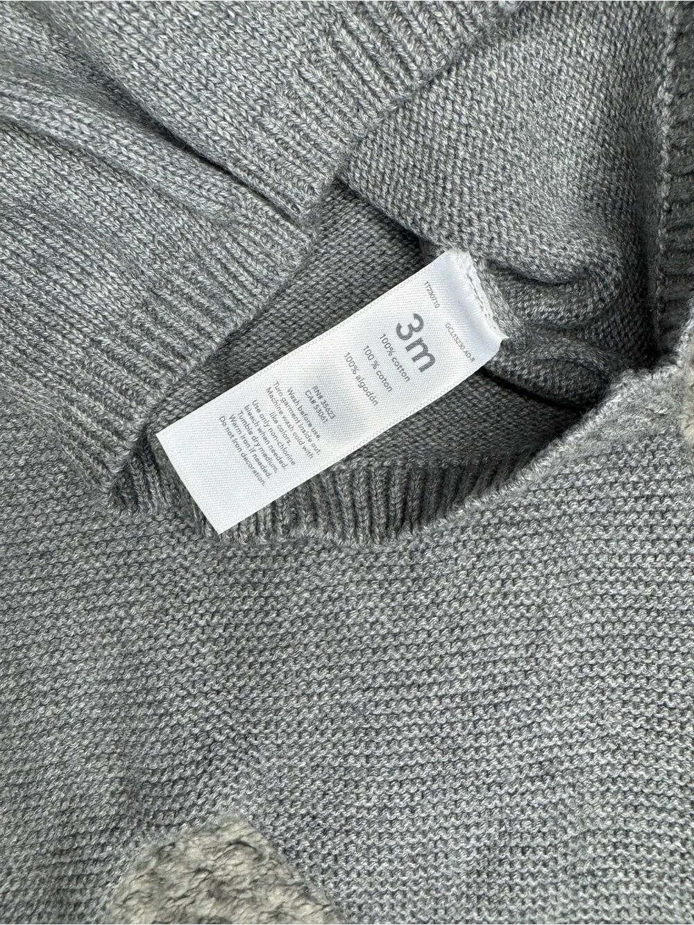 Carter’s Unisex Baby Knit Teddy Bear Sweater and Pants Set - Gray 3 Months NWT